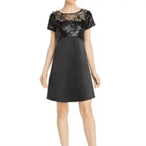 Aidan Mattox Sequin and Charmeuse Cocktail Dress Size 8 NWT - Picture 1 of 7
